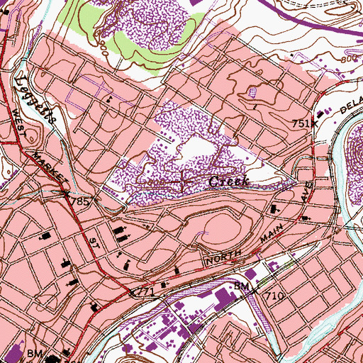 Topographic Map of Leggetts Creek Shaft, PA