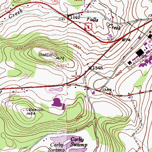Topographic Map of Abington Heights Middle School, PA