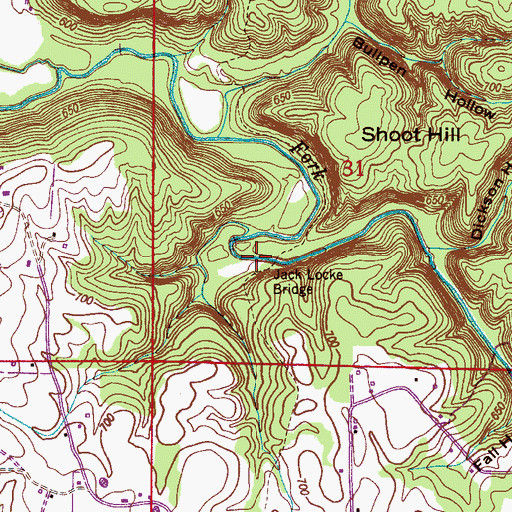 Topographic Map of Jack Locke Bridge, AL