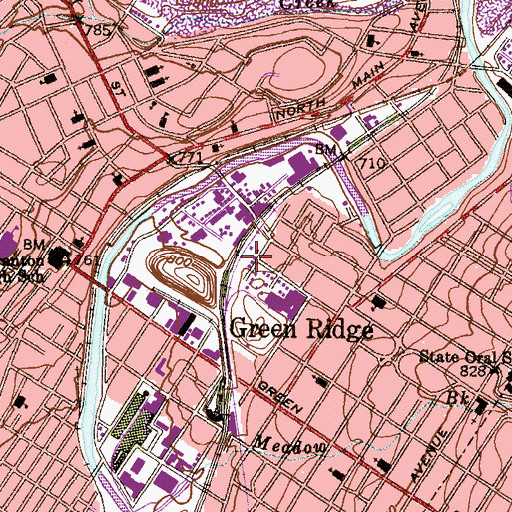 Topographic Map of Dickson Shaft, PA