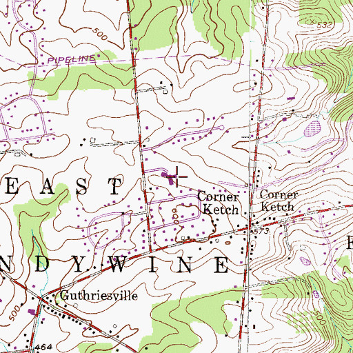 Topographic Map of Brandywine Wallace Elementary School, PA