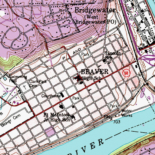 Topographic Map of College Square Elementary School, PA