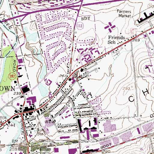 Topographic Map of East Ward Elementary School, PA