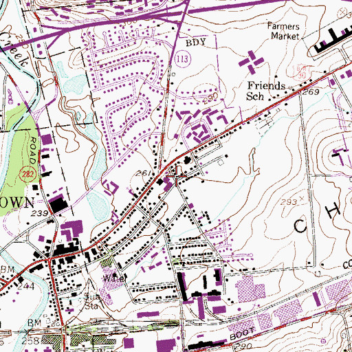 Topographic Map of East Ward Elementary School, PA