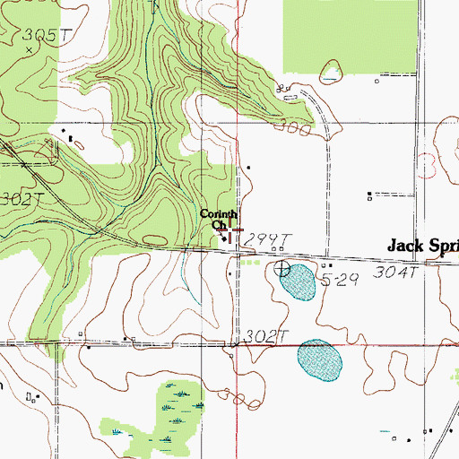 Topographic Map of Corinth Church, AL