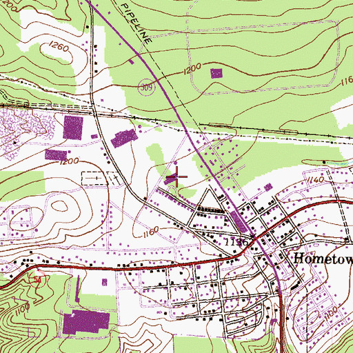 Topographic Map of Rush Elementary School, PA