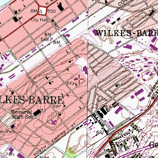 Topographic Map of Heights Murray Elementary School, PA