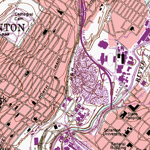 Topographic Map of Diamond Shaft, PA