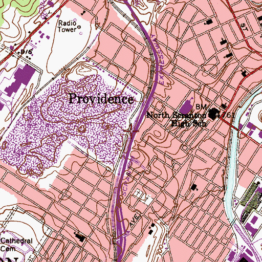 Topographic Map of Richmond Shaft, PA