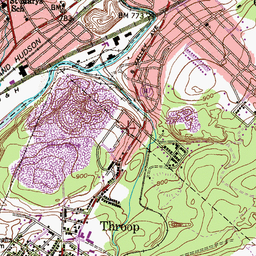 Topographic Map of Smoketown, PA