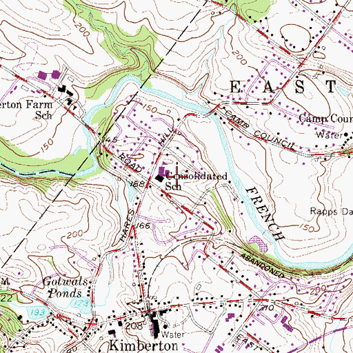 Topographic Map of East Pikeland Elementary School, PA