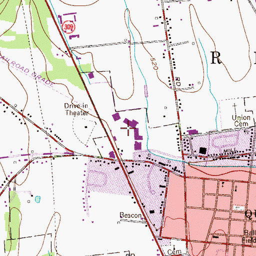 Topographic Map of Quakertown Shopping Plaza, PA
