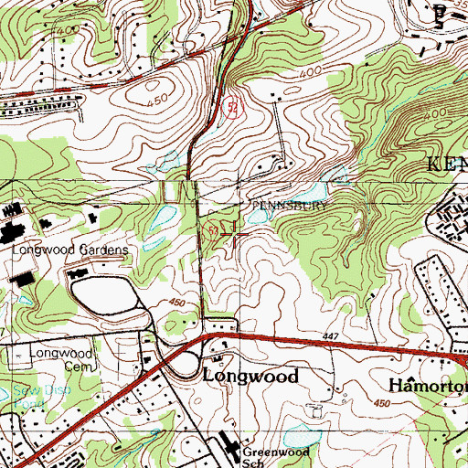Topographic Map of Greenwood Elementary School, PA