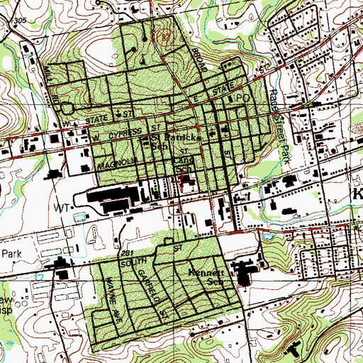 Topographic Map of Mary D Lang Elementary School, PA