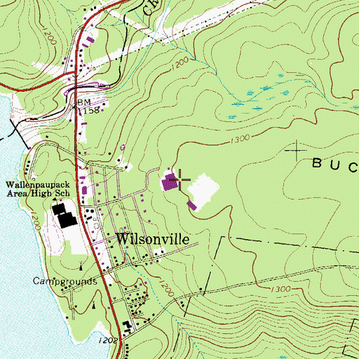 Topographic Map of Wallenpaupack Area Middle School, PA