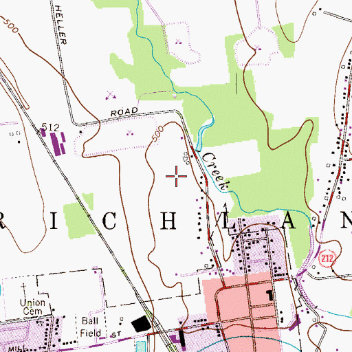Topographic Map of Richland Mead, PA