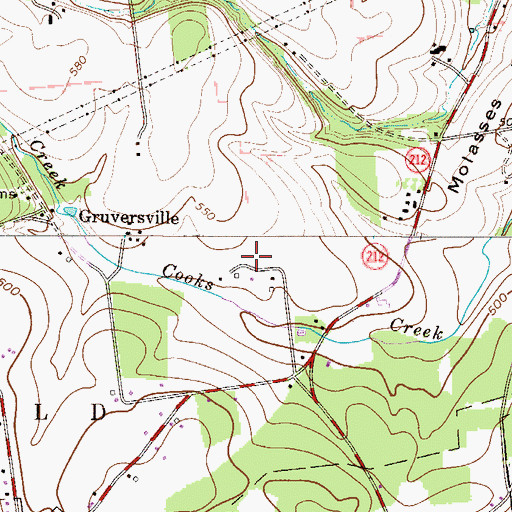 Topographic Map of Gruversville, PA