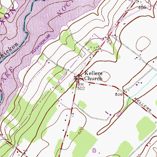 Topographic Map of Saint Matthews Evangelical Lutheran Church, PA