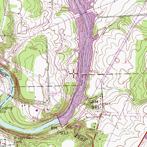 Topographic Map of Mahaney Public Use Area, PA