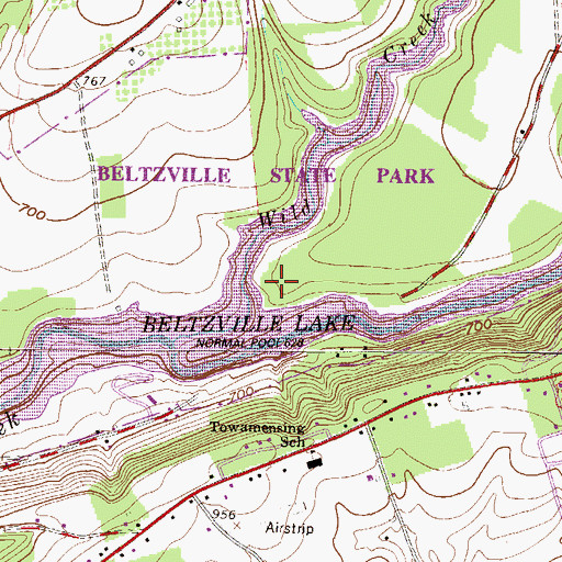 Topographic Map of Twinflower, PA
