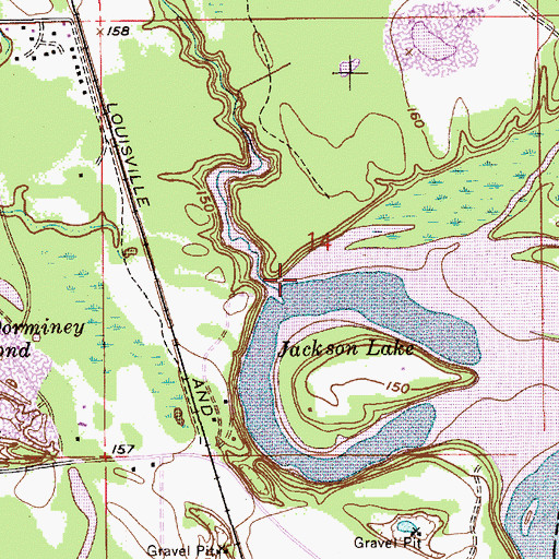 Topographic Map of Jackson Branch, AL