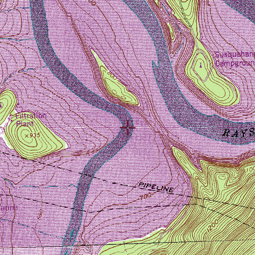 Topographic Map of Pennsylvania Fish Commission Launch, PA