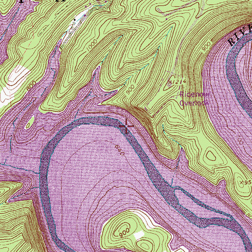 Topographic Map of Hawns Overlook, PA