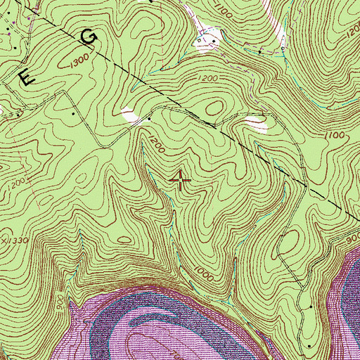 Topographic Map of Sheep Rock Archaeologic Site, PA