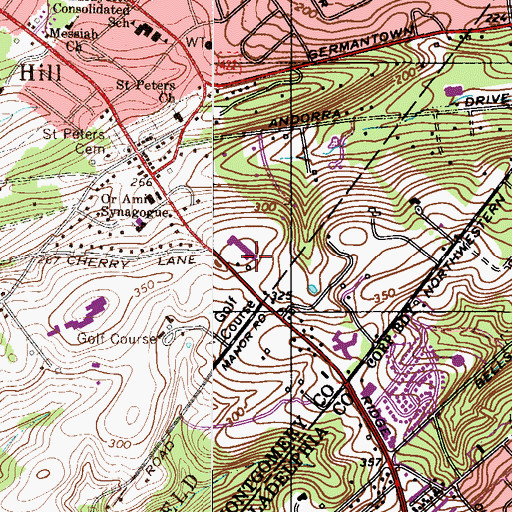Topographic Map of Masonic Home of Pennsylvania, PA