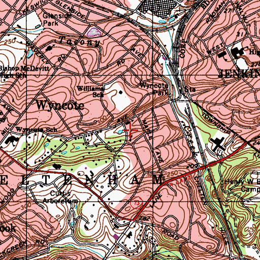 Topographic Map of Calvery Presbyterian Church, PA