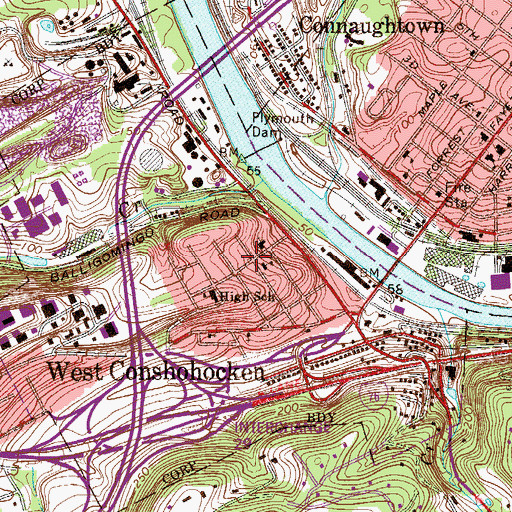 Topographic Map of Saint Gertrudes Church, PA
