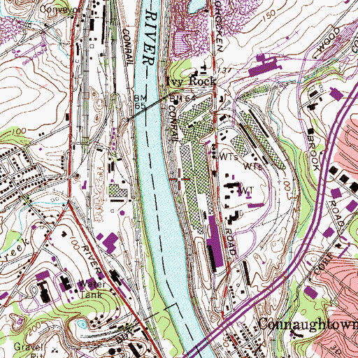 Topographic Map of Plymouth Industrial Center, PA