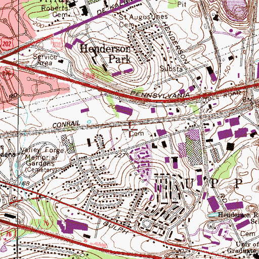 Topographic Map of Saints Peter and Paul Ukrainian Greek Cemetery, PA