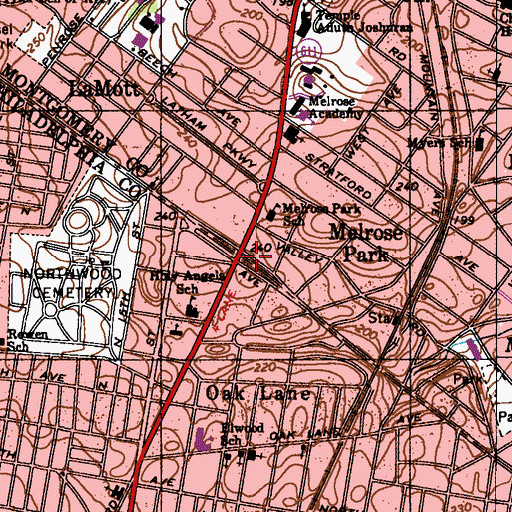 Topographic Map of Annuciation Ukranian Catholic Church, PA