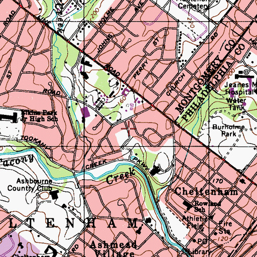 Topographic Map of Pilgrim Lutheran Church, PA