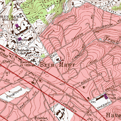 Topographic Map of Church of the Redeemer, PA