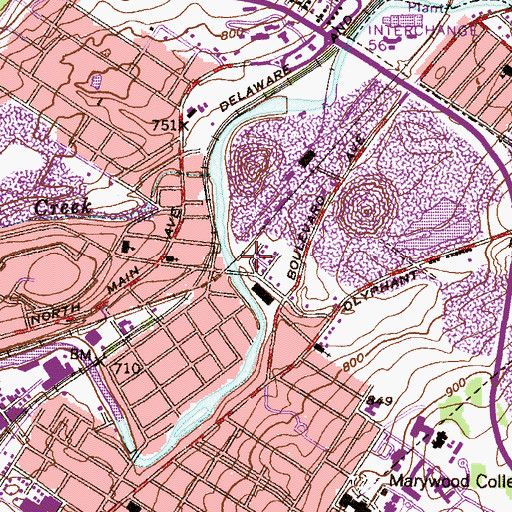 Topographic Map of Capoust, PA