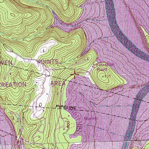 Topographic Map of Seven Points Public Launch, PA