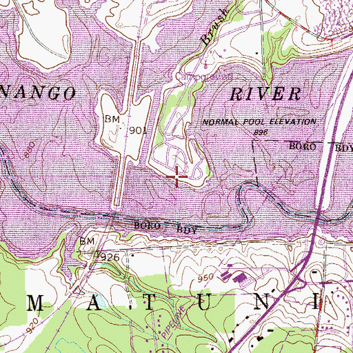 Topographic Map of Shenango Public Use Area, PA