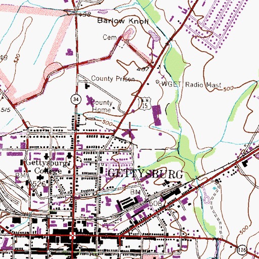Topographic Map of Eisenhower Elementary School, PA