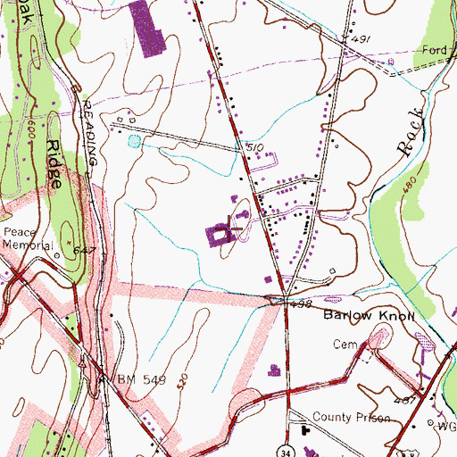 Topographic Map of James Gettys Elementary School, PA