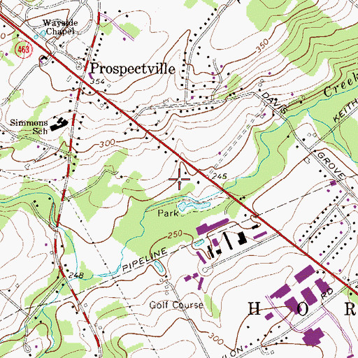 Topographic Map of Horsham Valley Township Park, PA