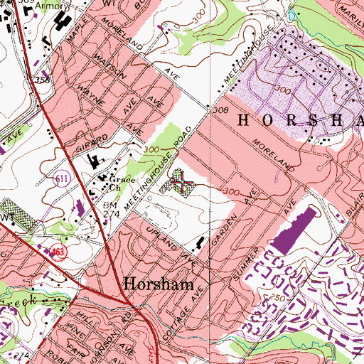 Topographic Map of Keith Valley Middle School, PA