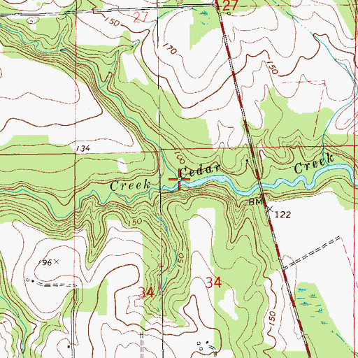 Topographic Map of Jackson Creek, AL
