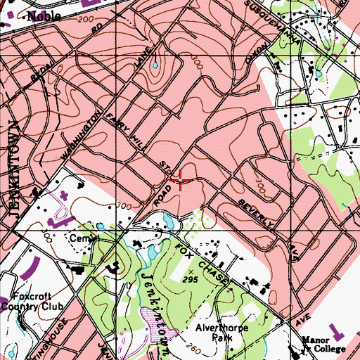 Topographic Map of Saint Marks Reformed Episcopal Church, PA