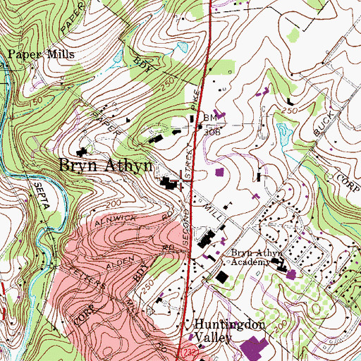 Topographic Map of The Cathedral, PA