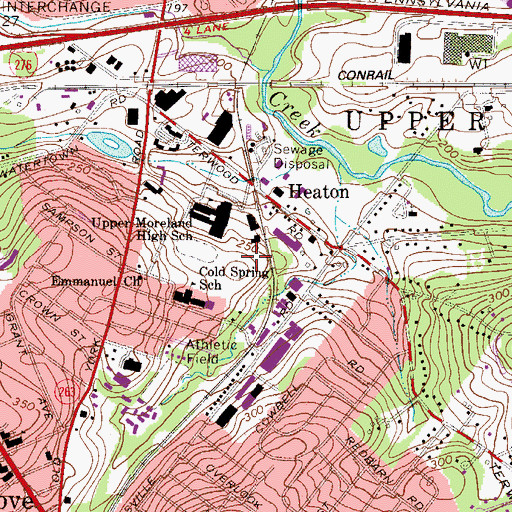 Topographic Map of Heaton Station, PA