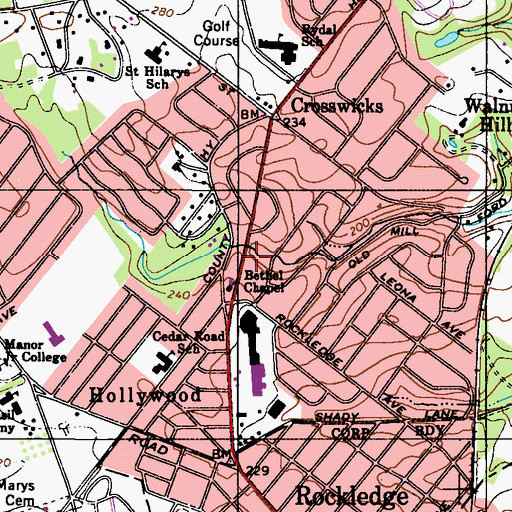 Topographic Map of Northeast Christian Day School, PA