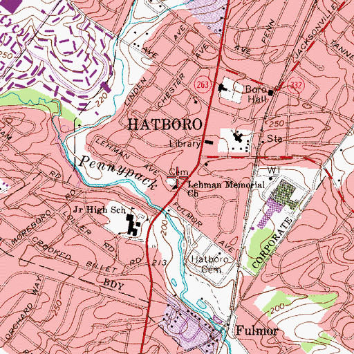 Topographic Map of Pennypack Elementary School, PA