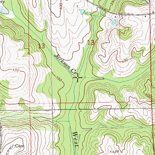 Topographic Map of Jackson Creek, AL